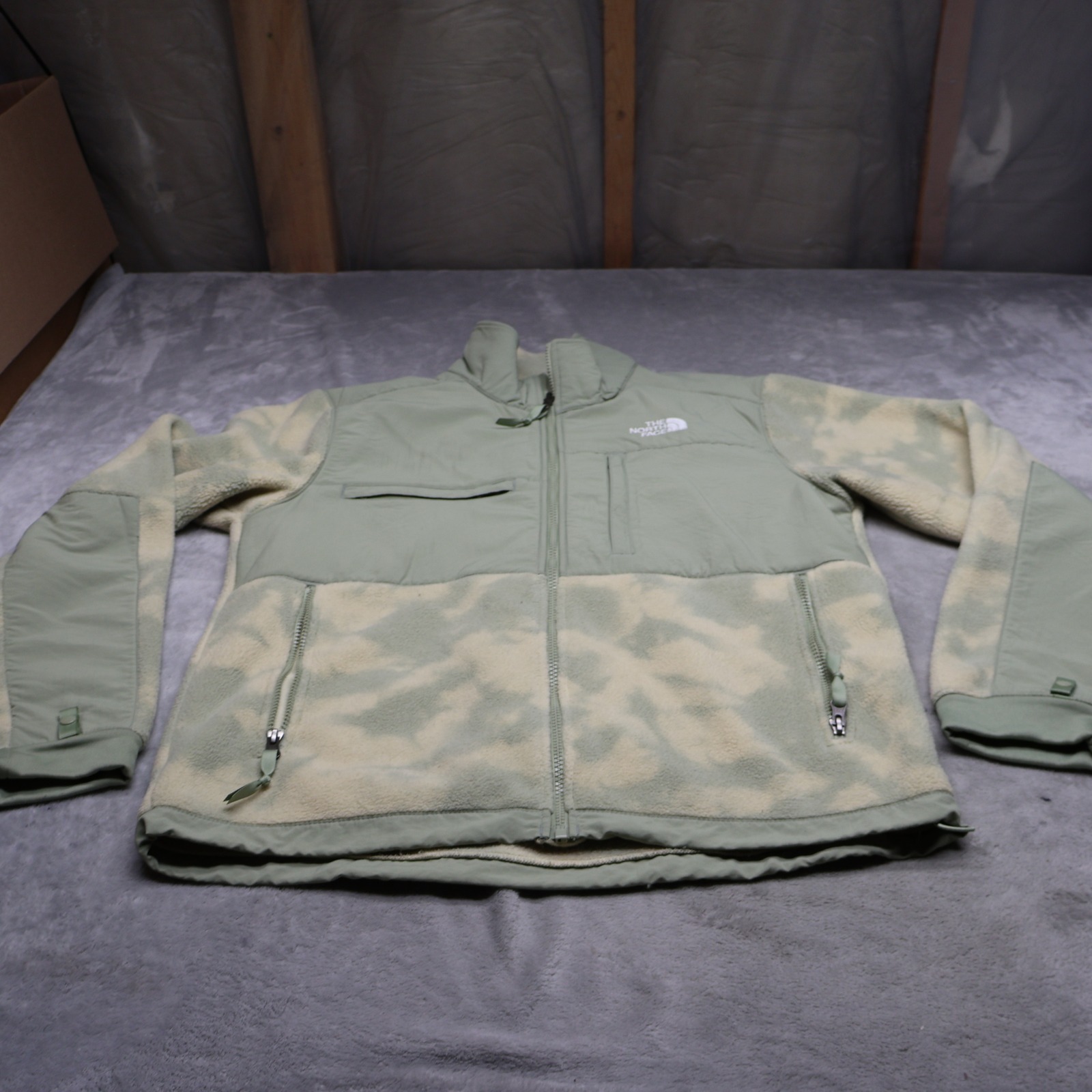North Face Jacket Mens Medium Green Camo Denali 2 Fleece Full Zip Winter Rare